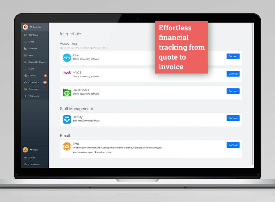 screenshot of Buildxact