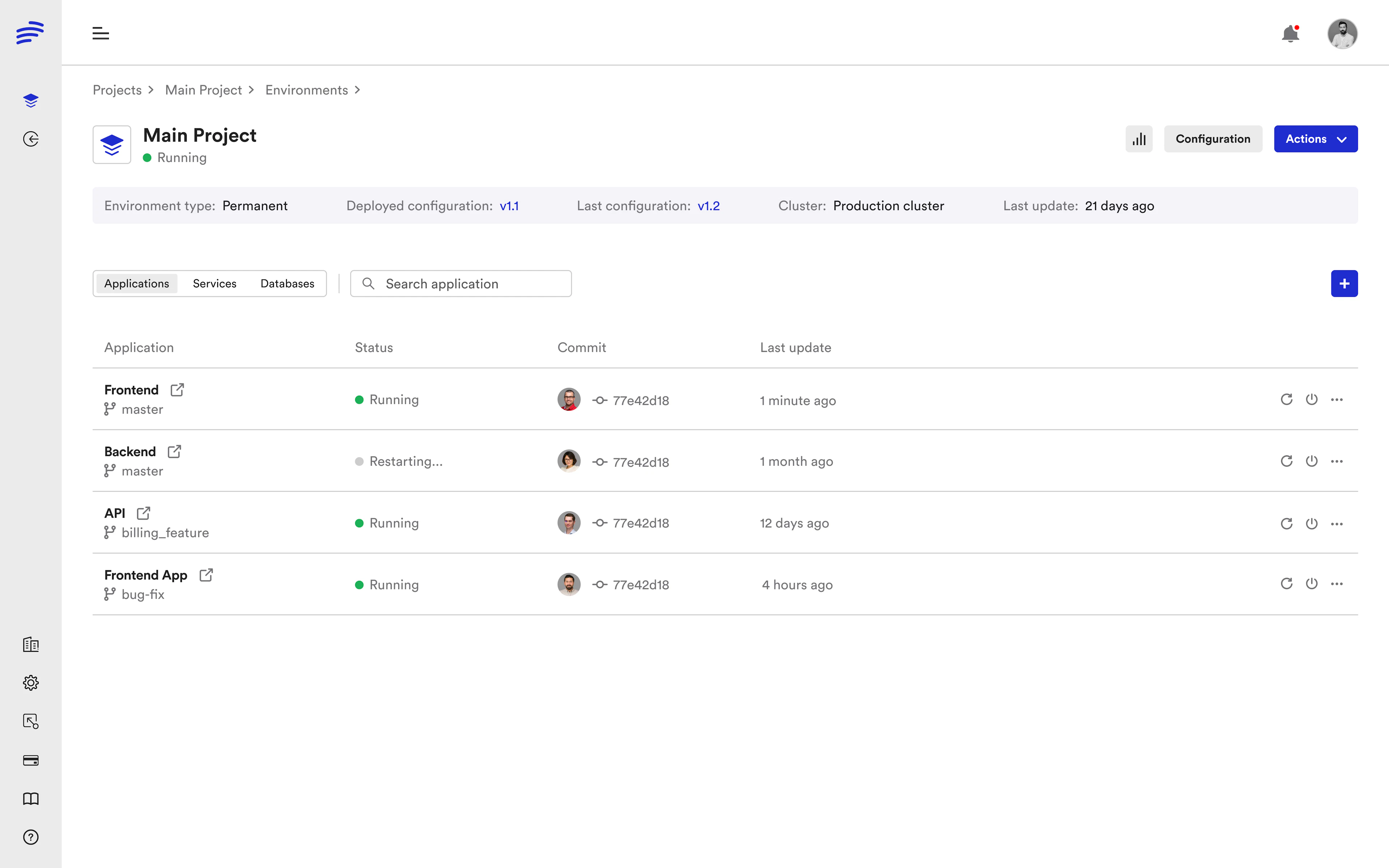 screenshot of Bunnyshell