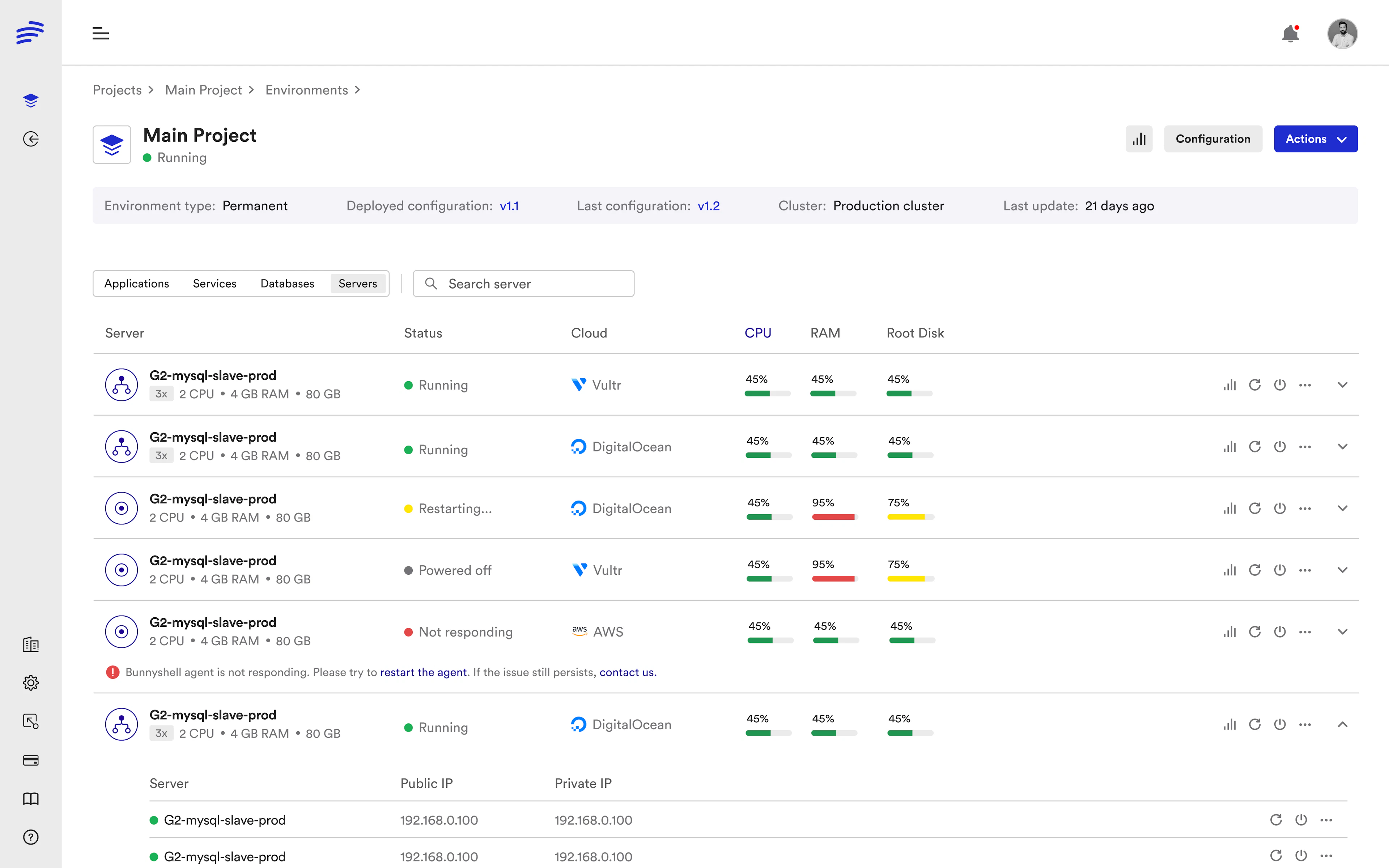 screenshot of Bunnyshell