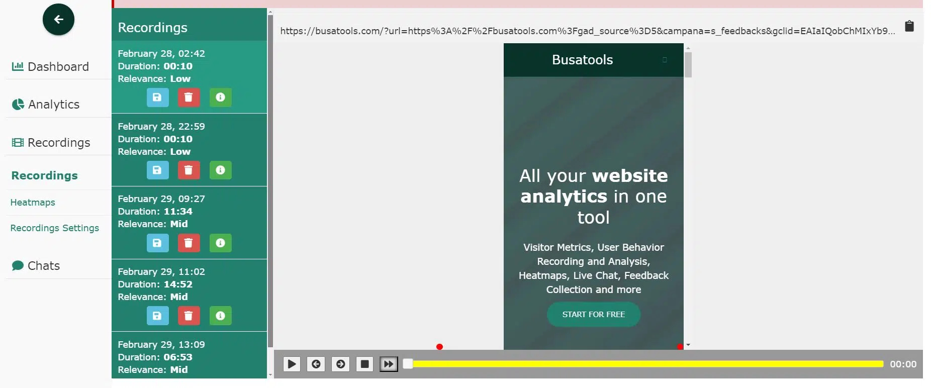 screenshot of Busatools