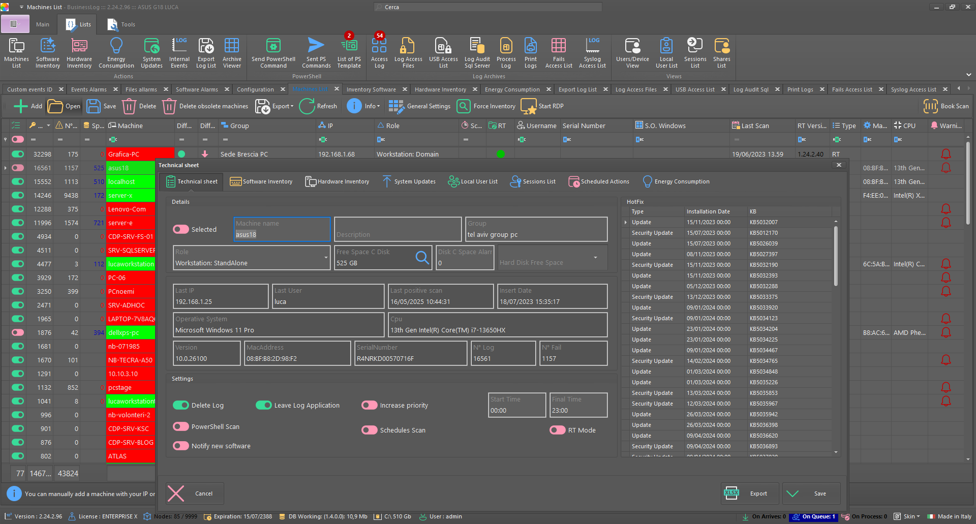 screenshot of BusinessLOG