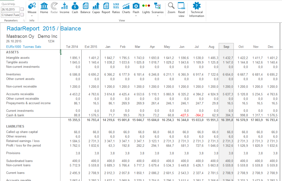 screenshot of BusinessRadar