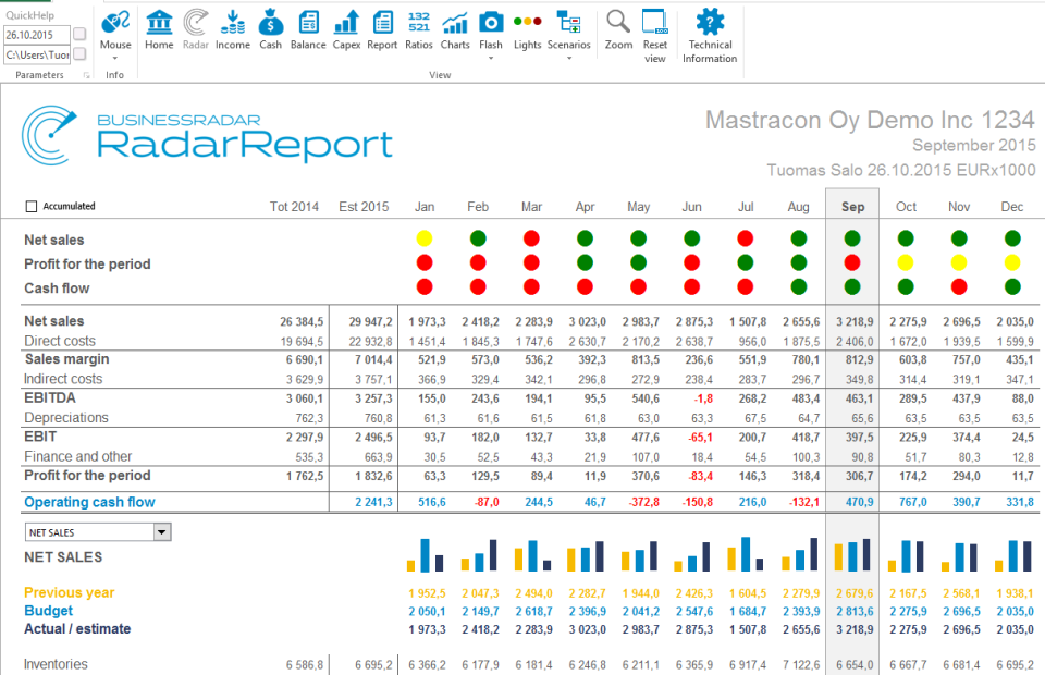 screenshot of BusinessRadar