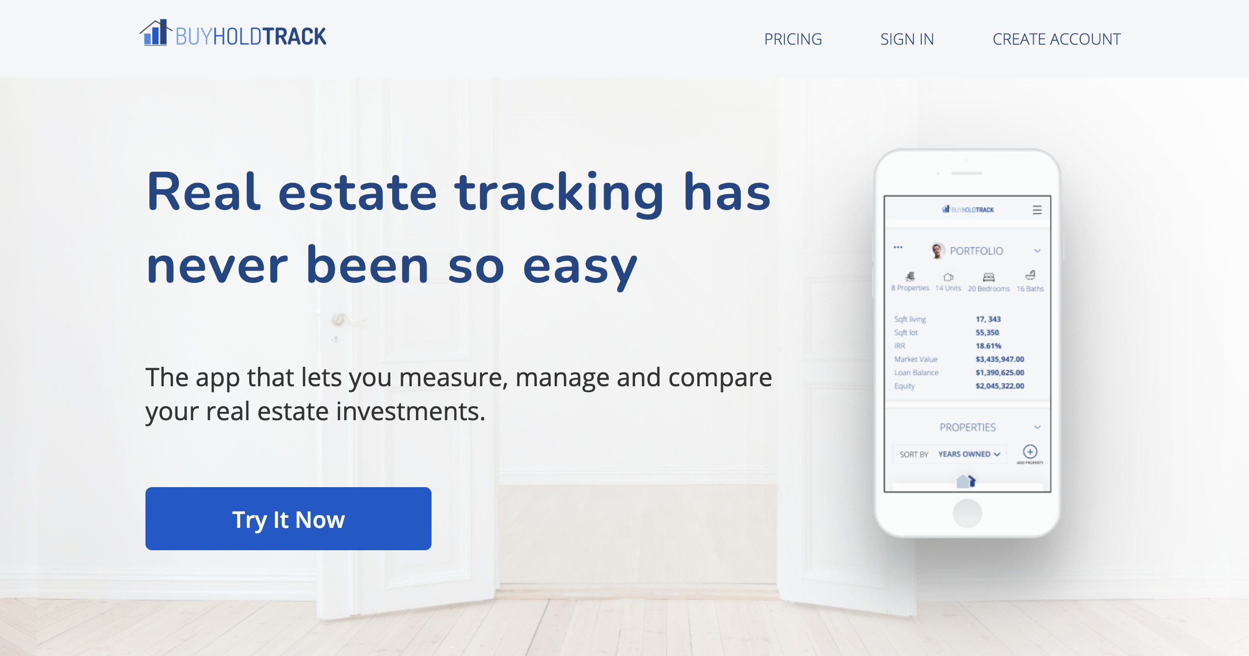 screenshot of BuyHoldTrack