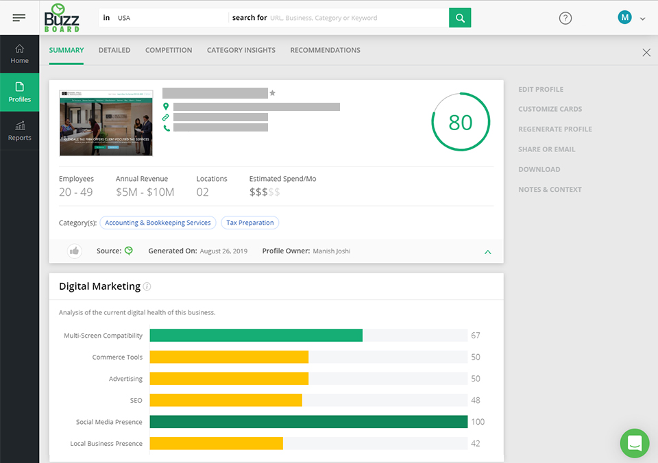 screenshot of BuzzBoard