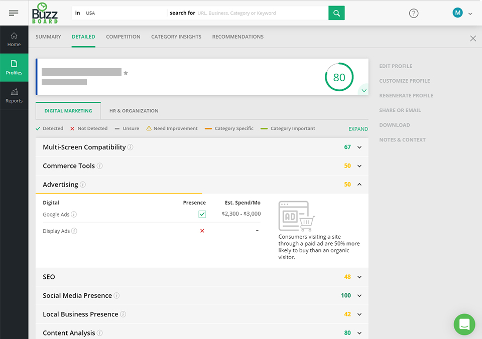 screenshot of BuzzBoard