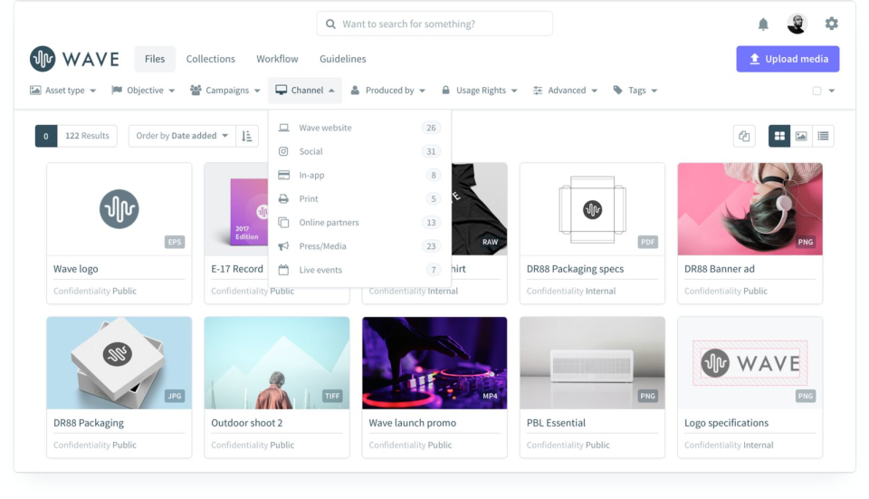screenshot of Bynder