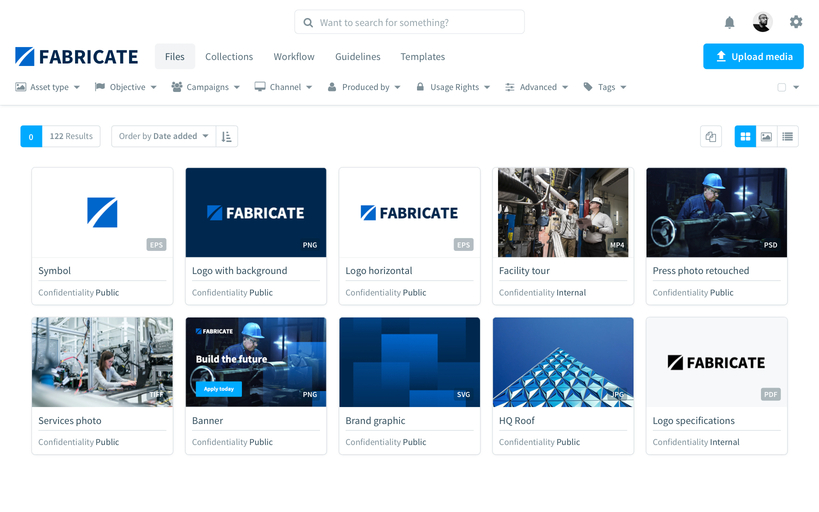 screenshot of Bynder
