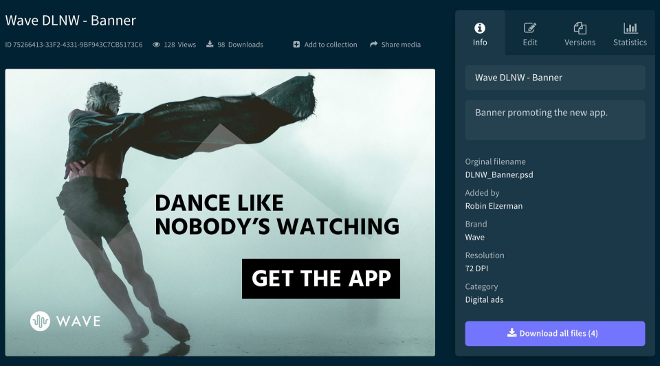 screenshot of Bynder