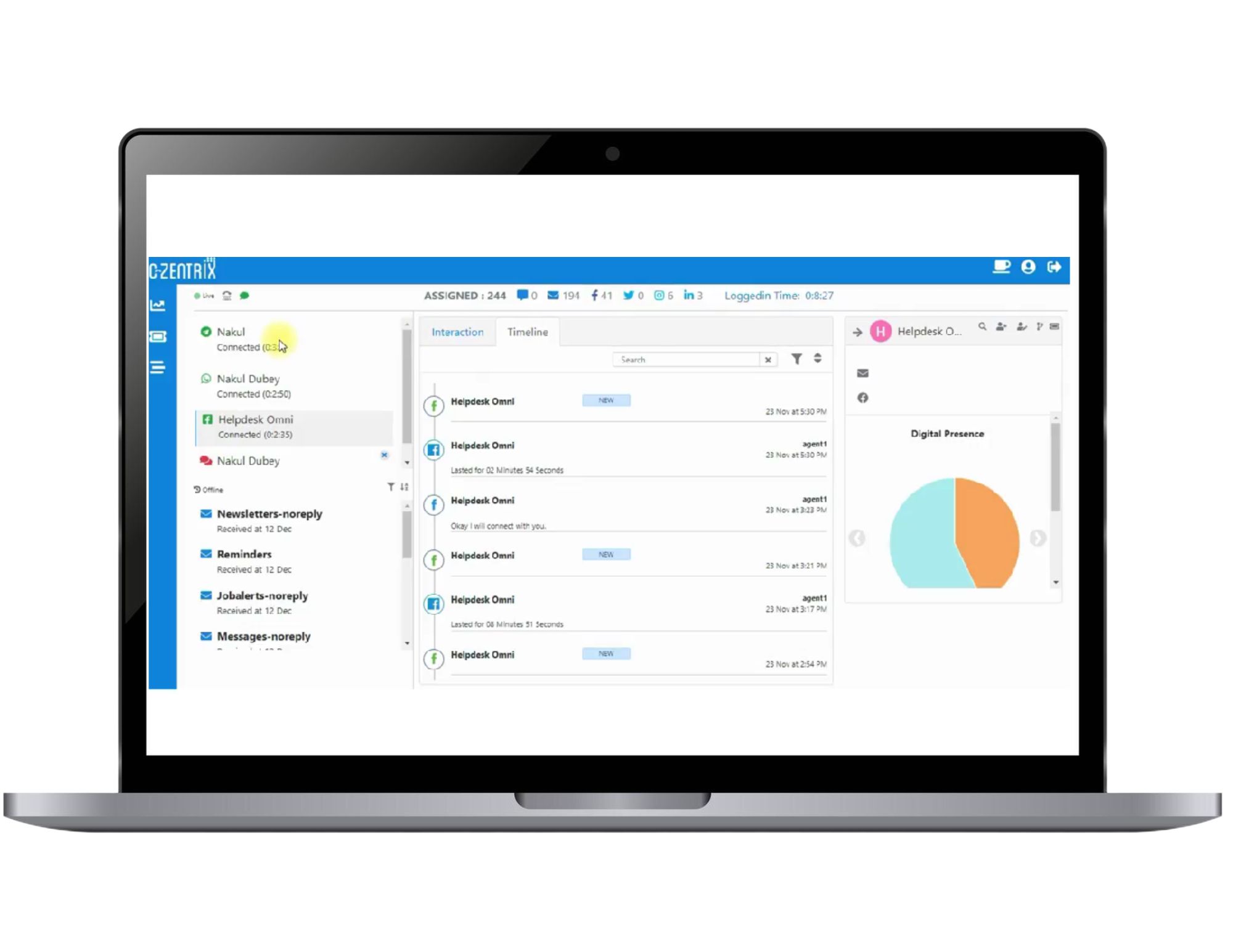 screenshot of C-Zentrix