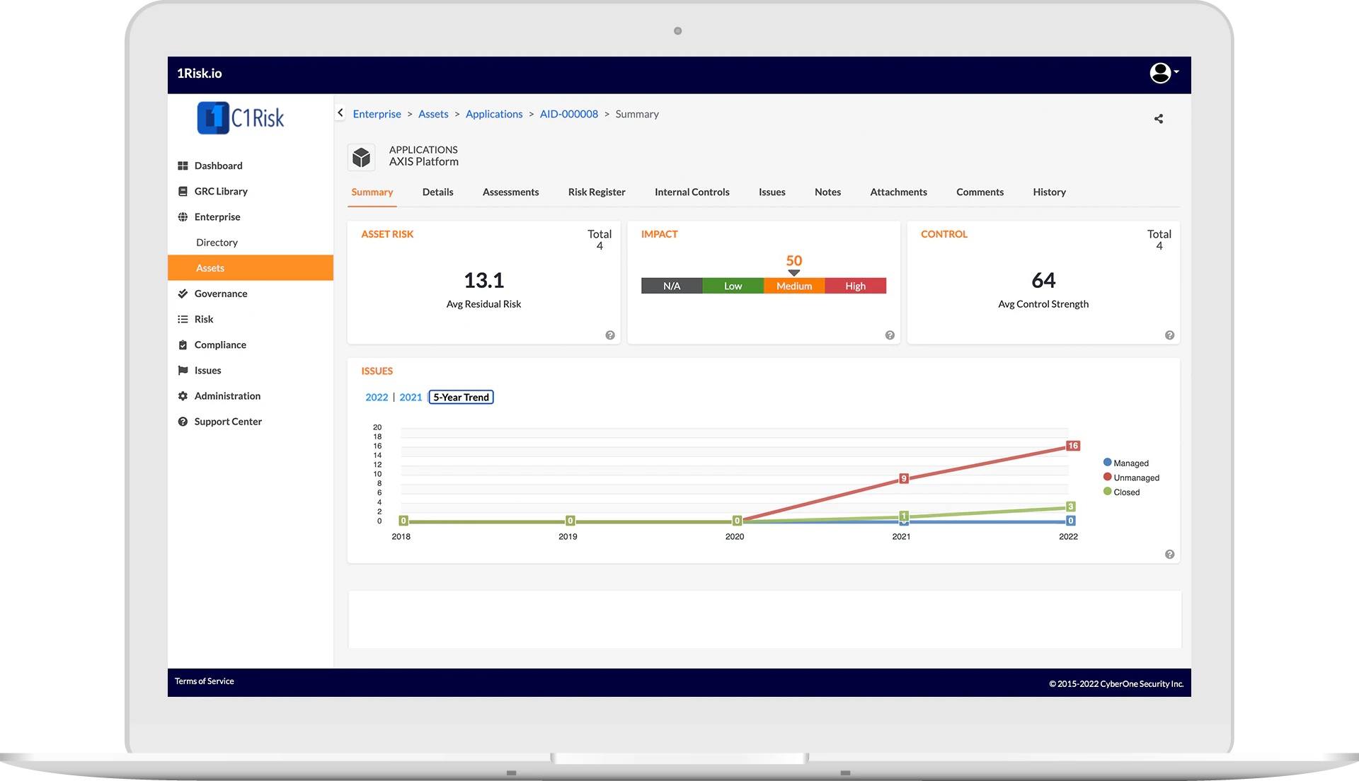 screenshot of C1Risk