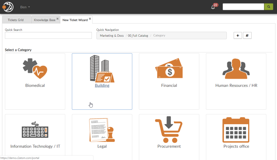 screenshot of C2-ITSM