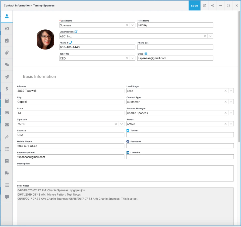 screenshot of C2CRM