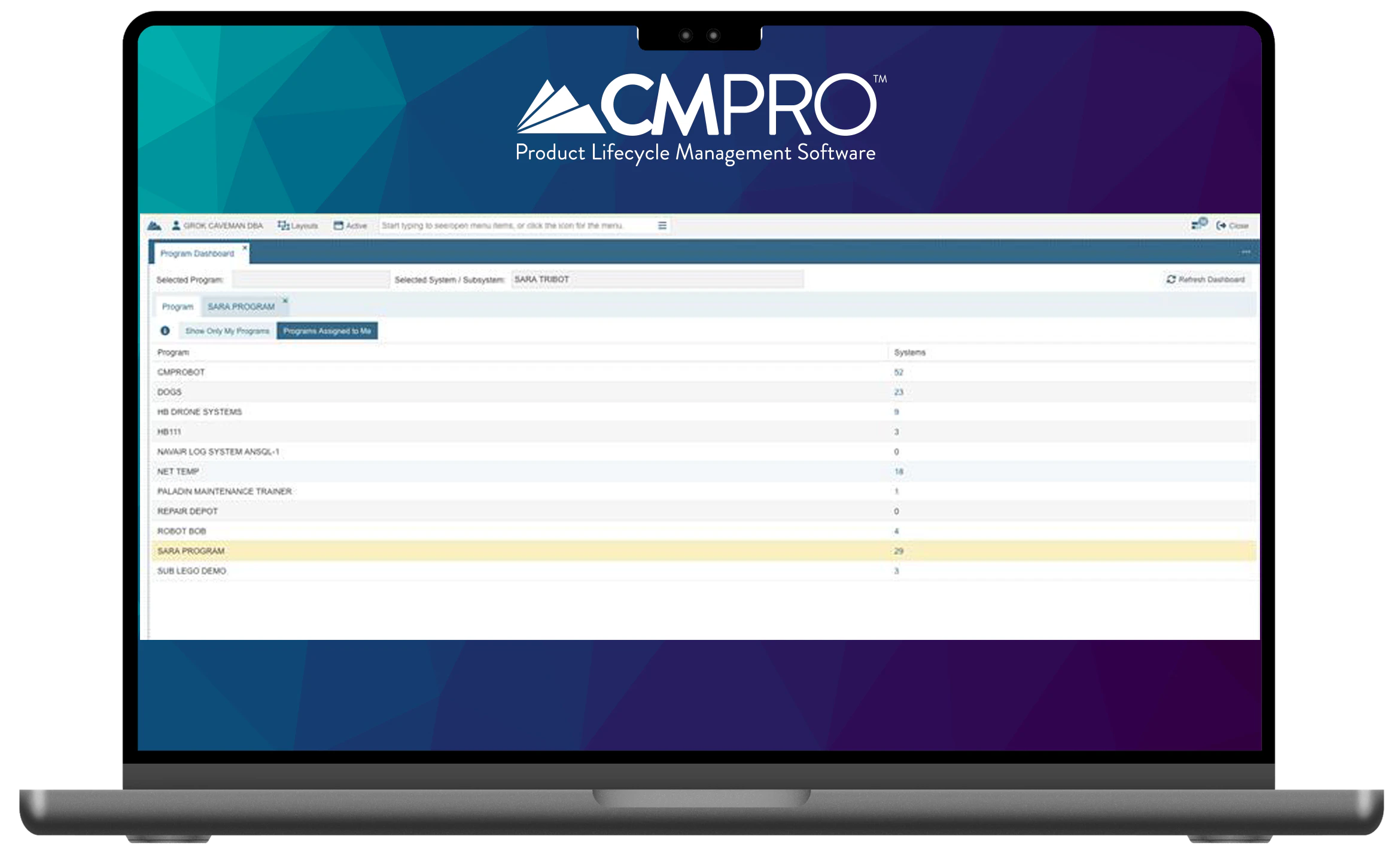 screenshot of CMPRO