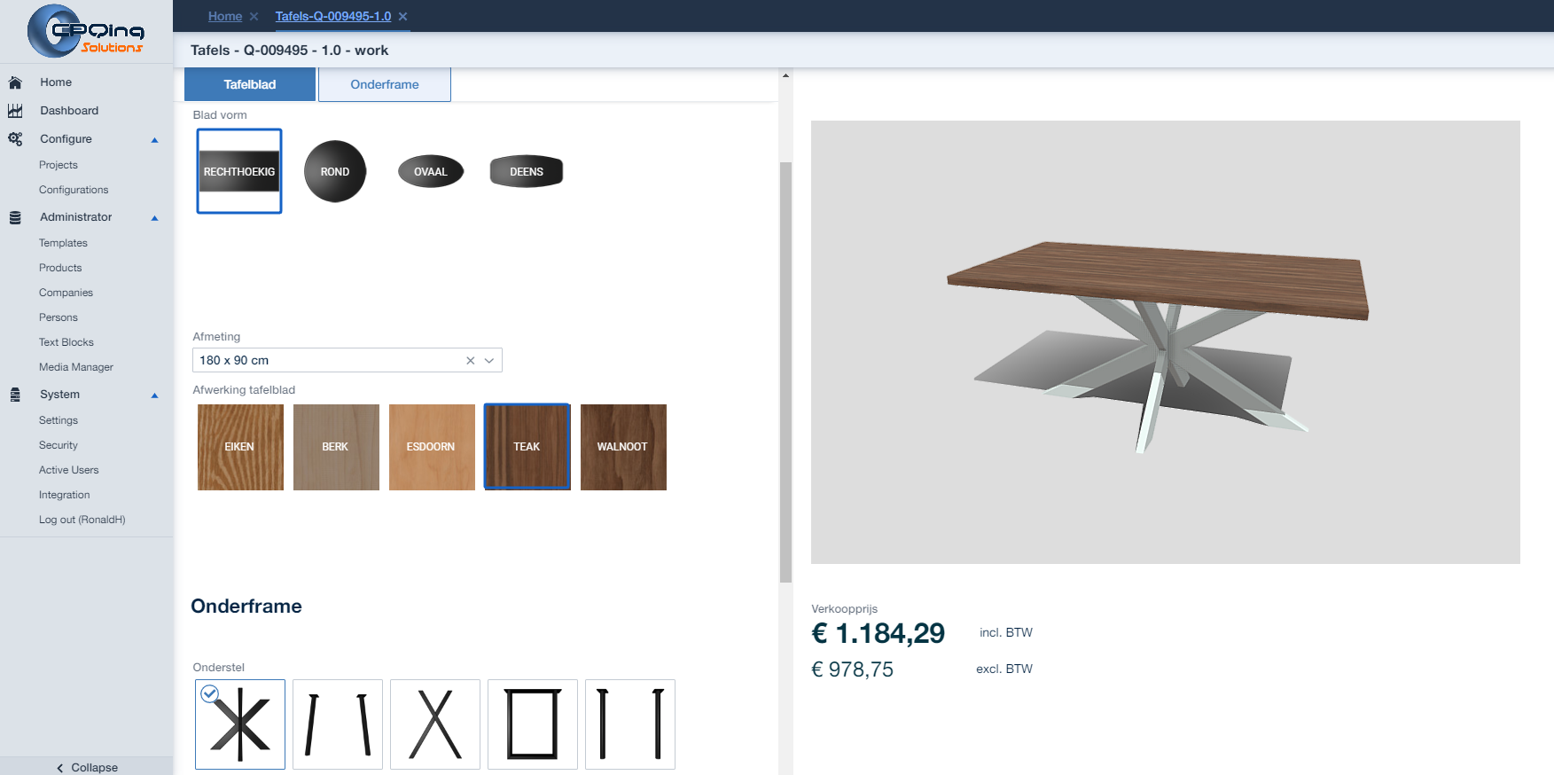 screenshot of CPQing