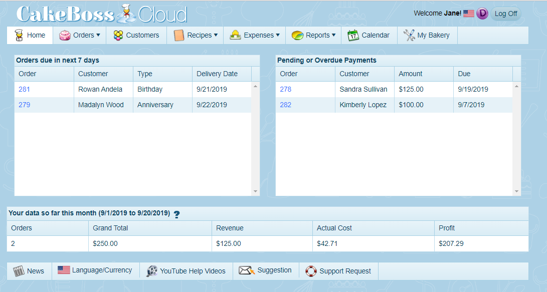 screenshot of CakeBoss