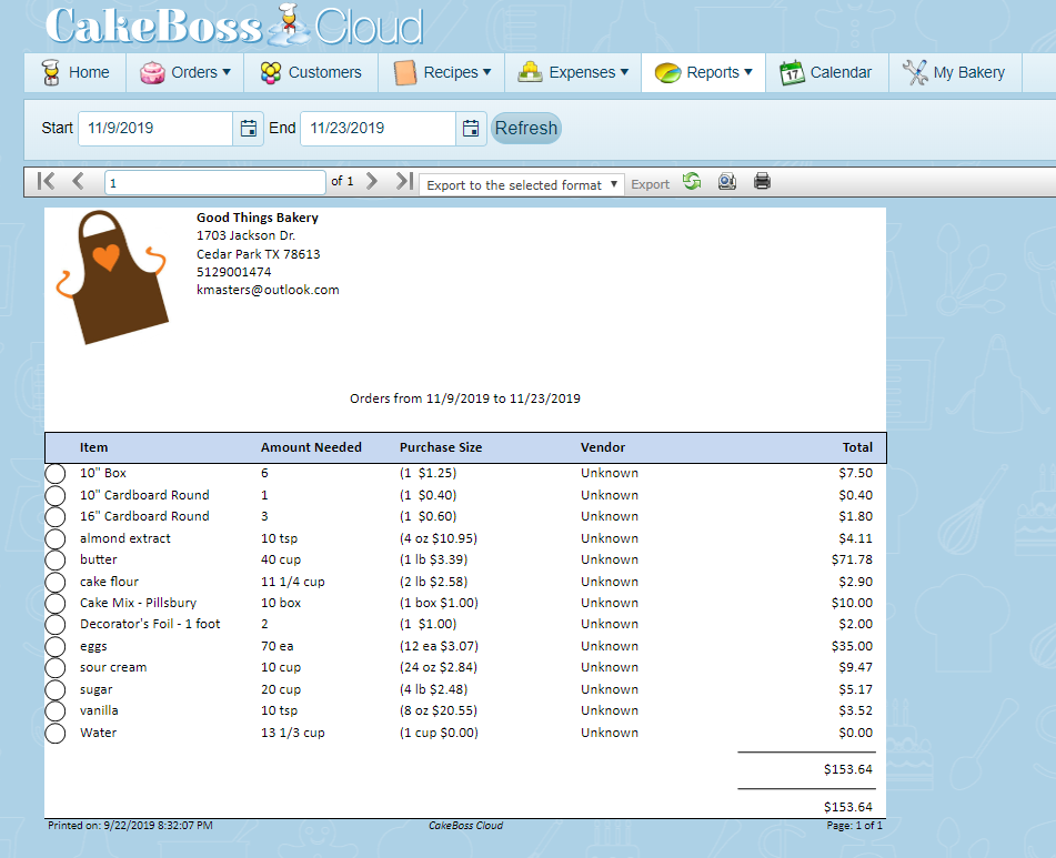 screenshot of CakeBoss