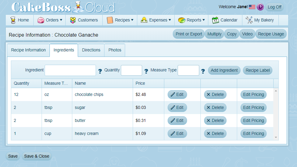 screenshot of CakeBoss