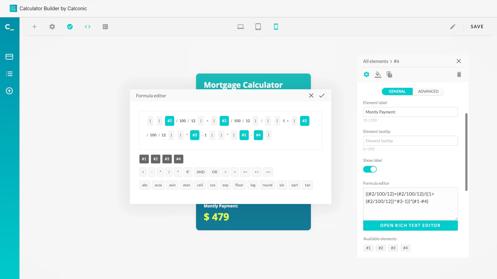 screenshot of Calconic