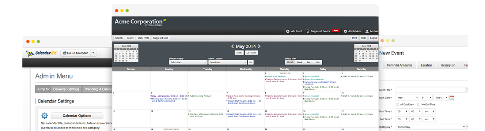 screenshot of CalendarWiz