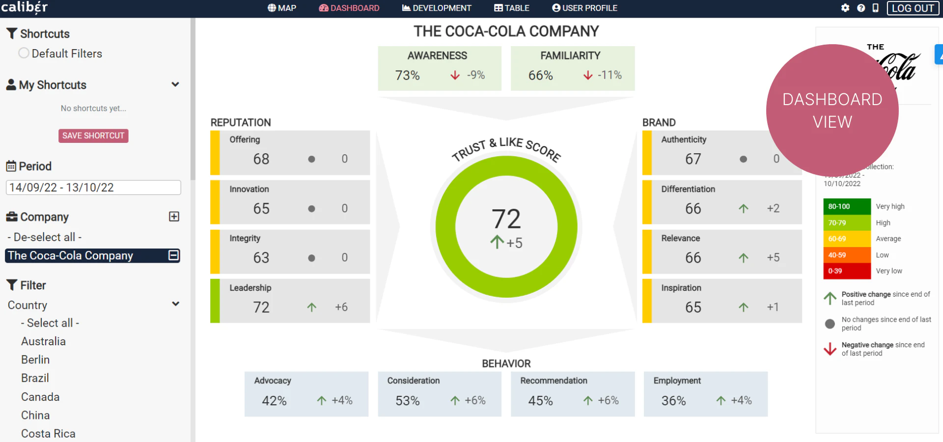 screenshot of Caliber
