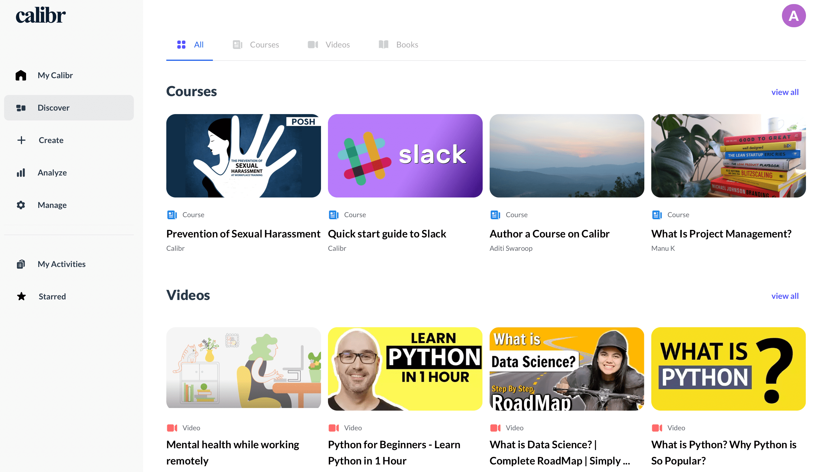 screenshot of Calibr