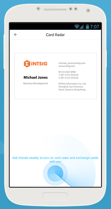 screenshot of CamCard