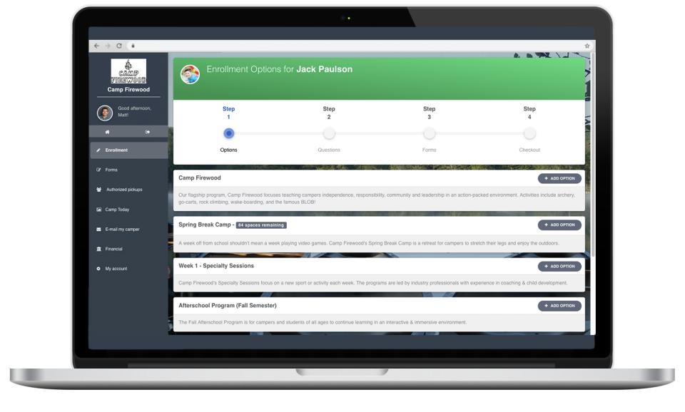 screenshot of CampSite