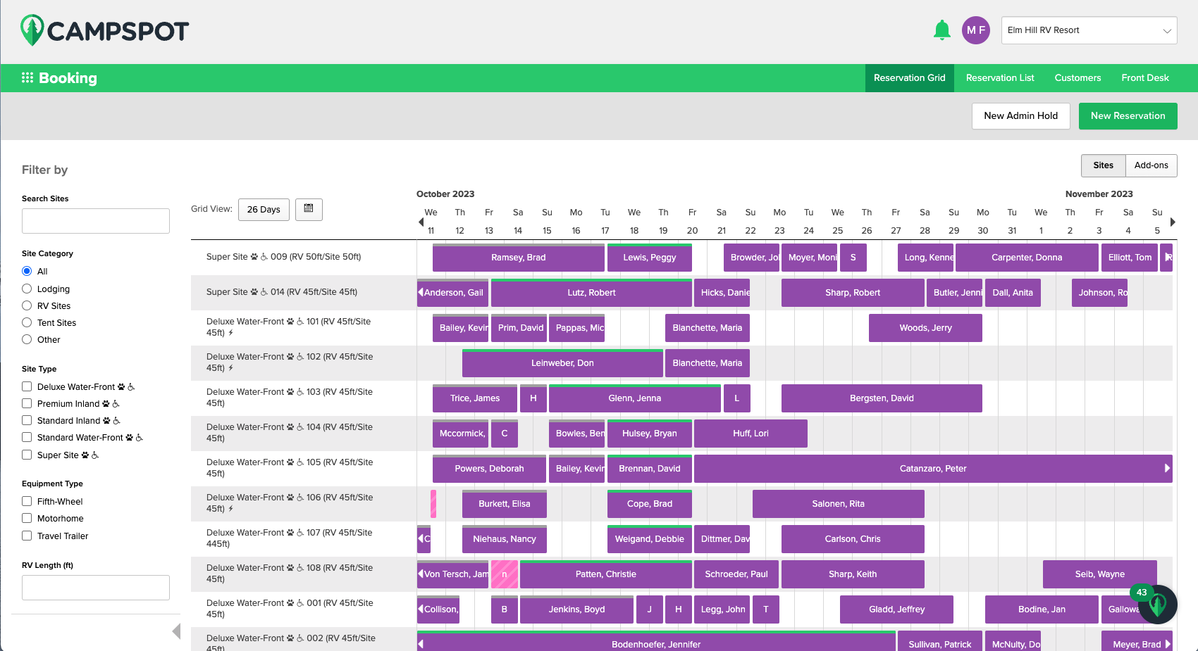 screenshot of Campspot