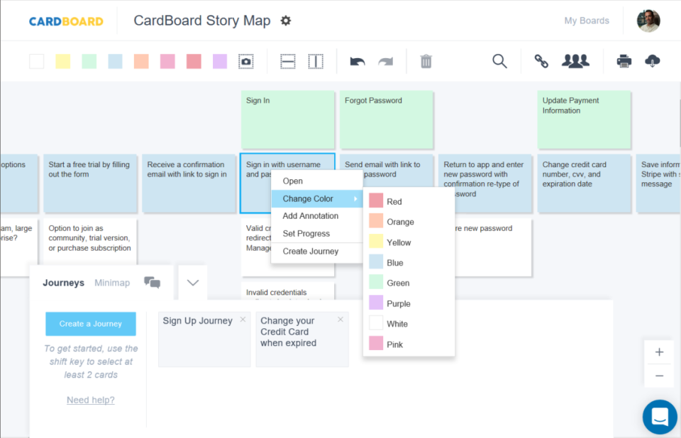 screenshot of CardBoard