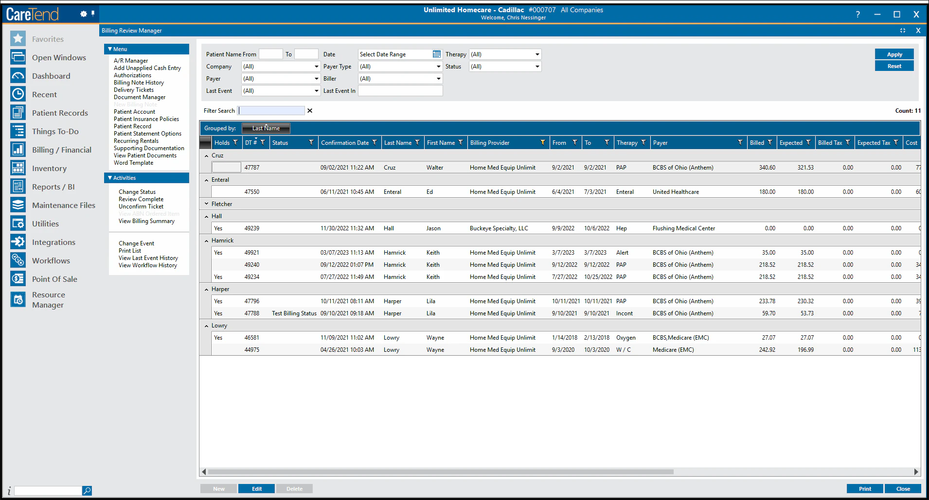 screenshot of CareTend