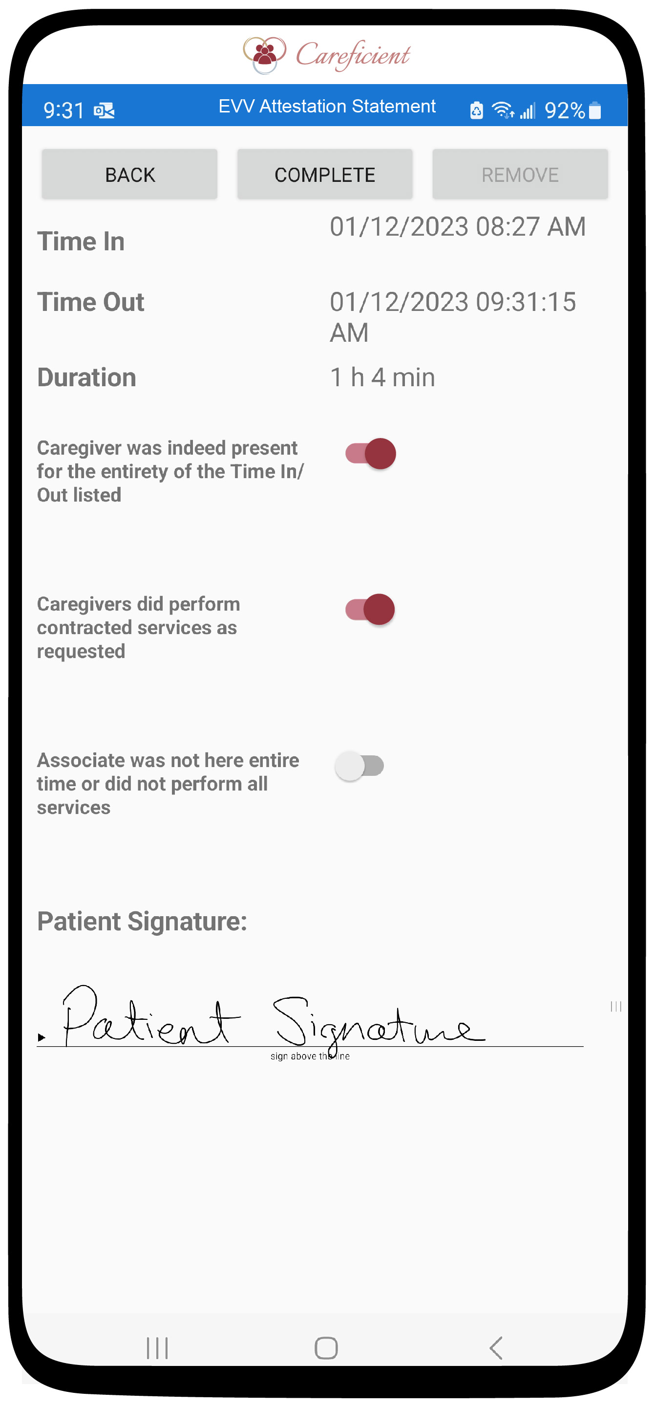 screenshot of Careficient