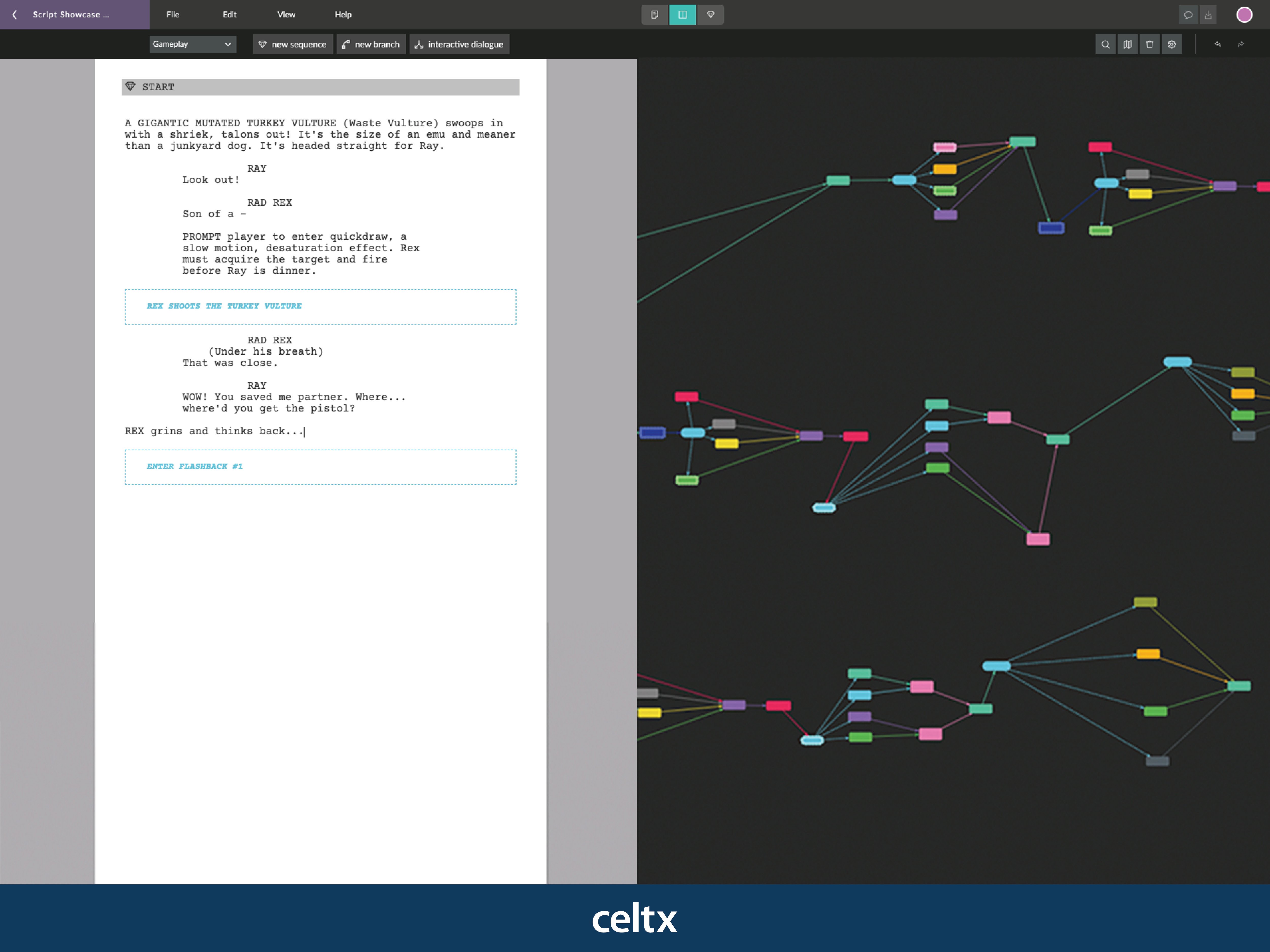 screenshot of Celtx