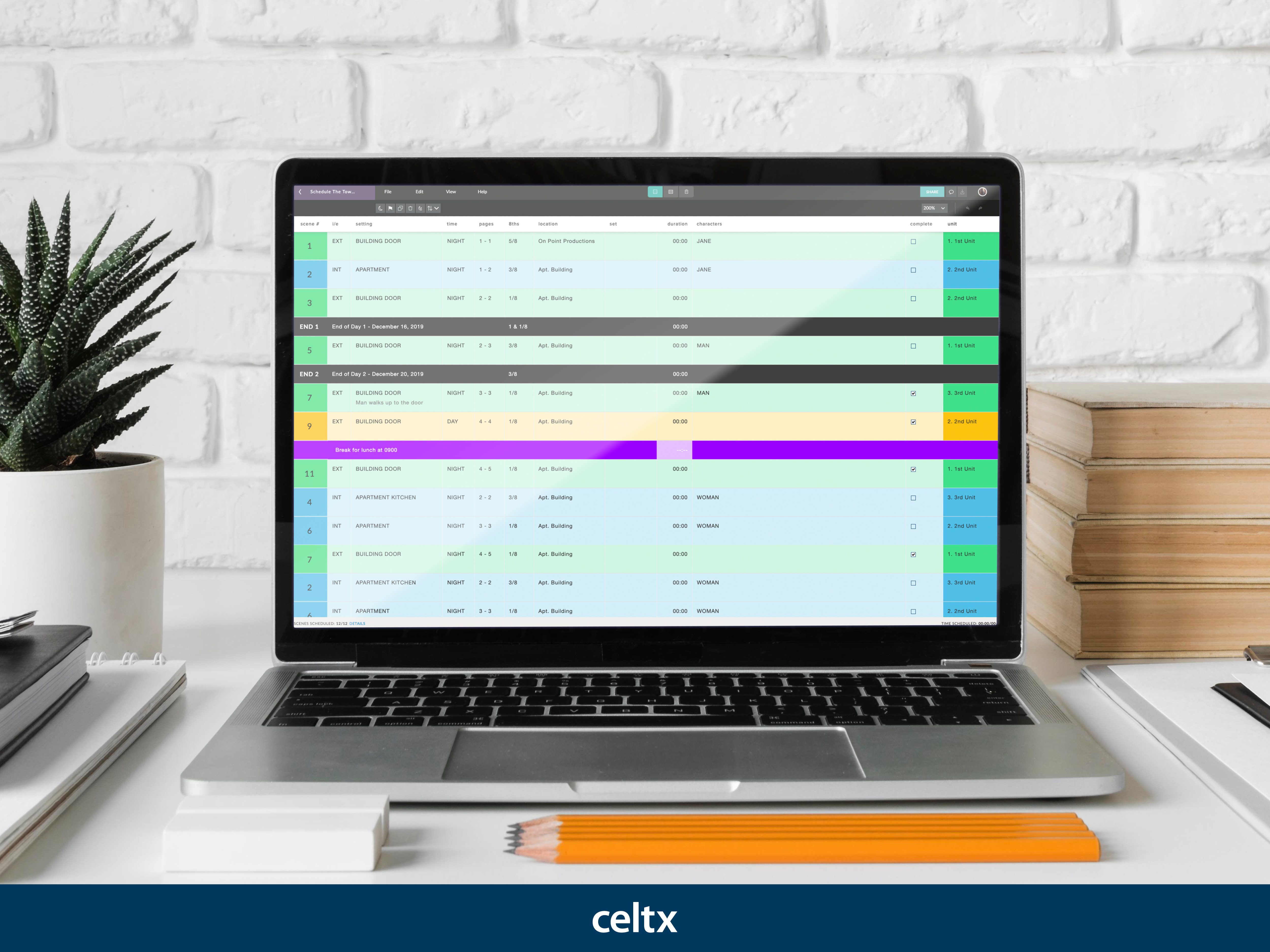screenshot of Celtx