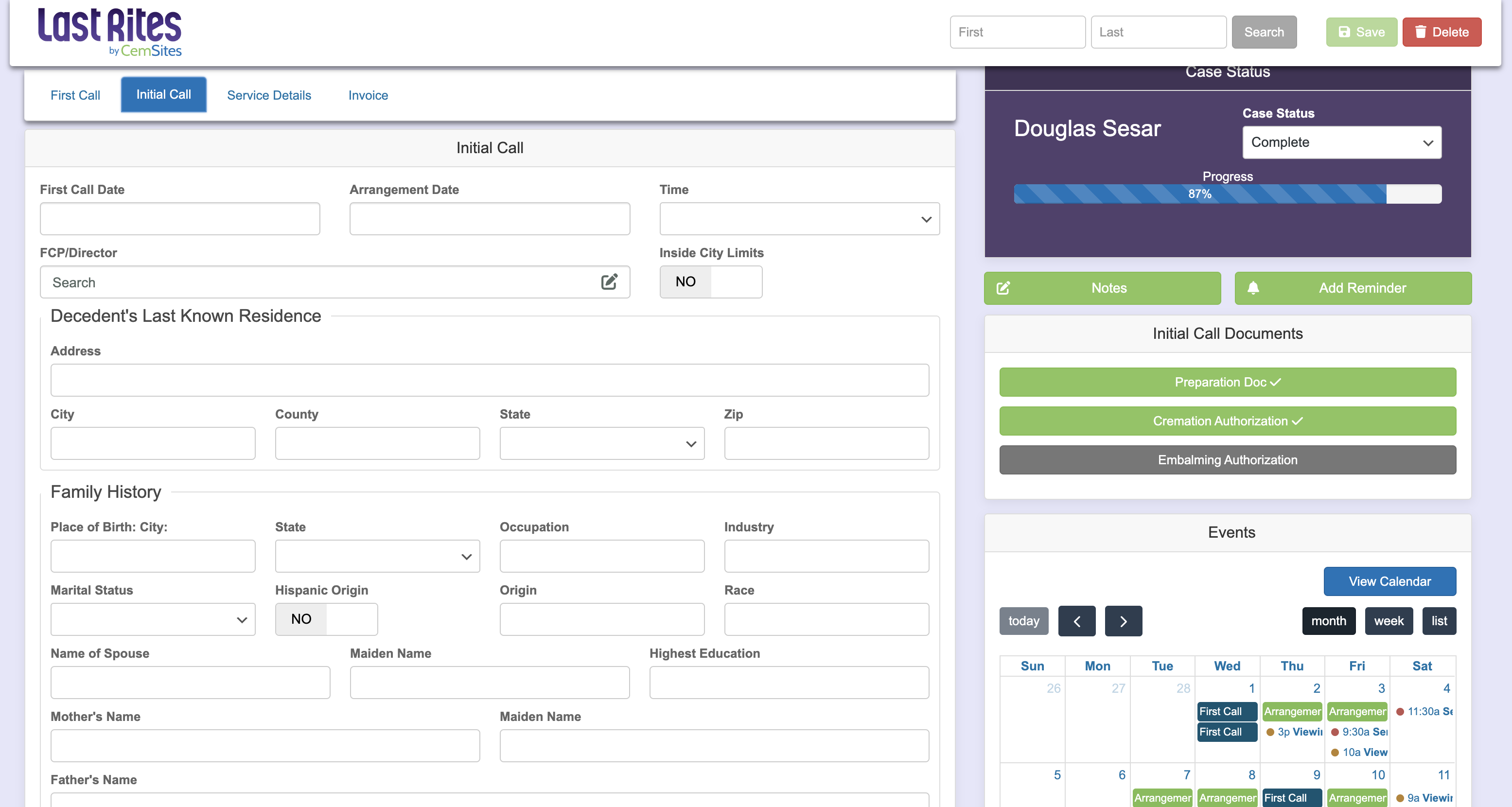 screenshot of CemSites