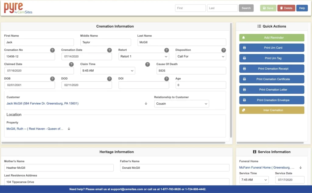 screenshot of CemSites