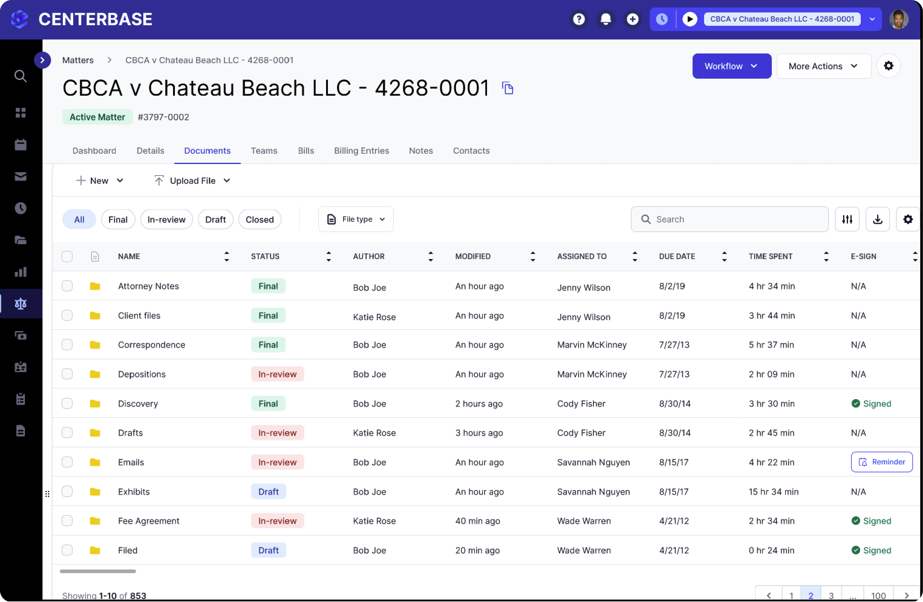 screenshot of Centerbase