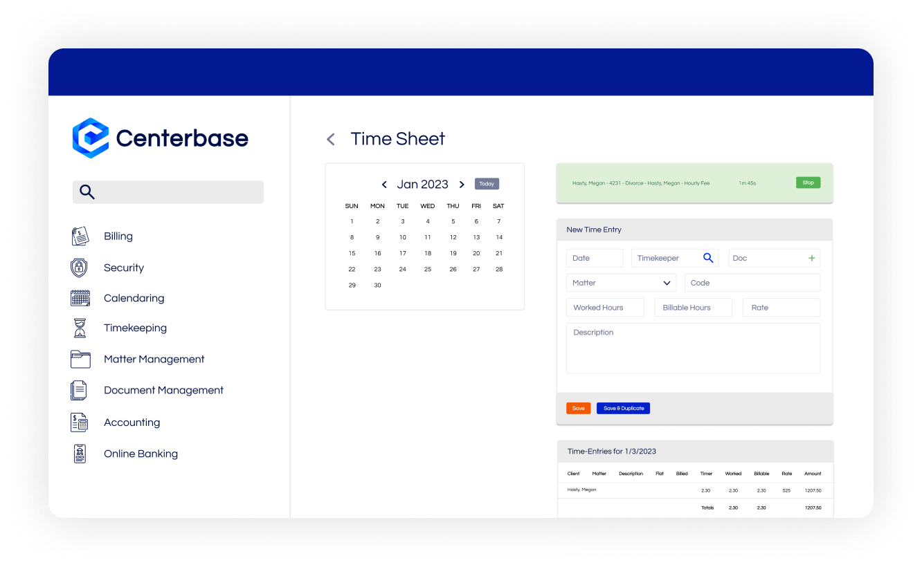 screenshot of Centerbase