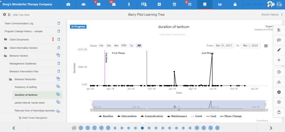screenshot of CentralReach