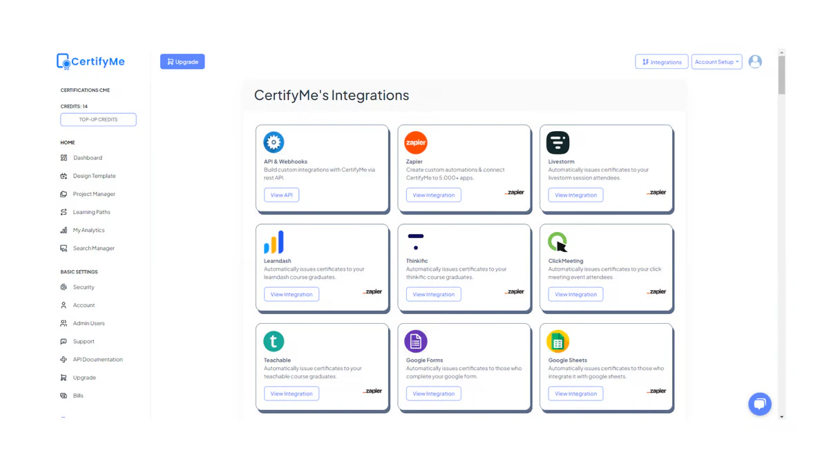 screenshot of CertifyMe