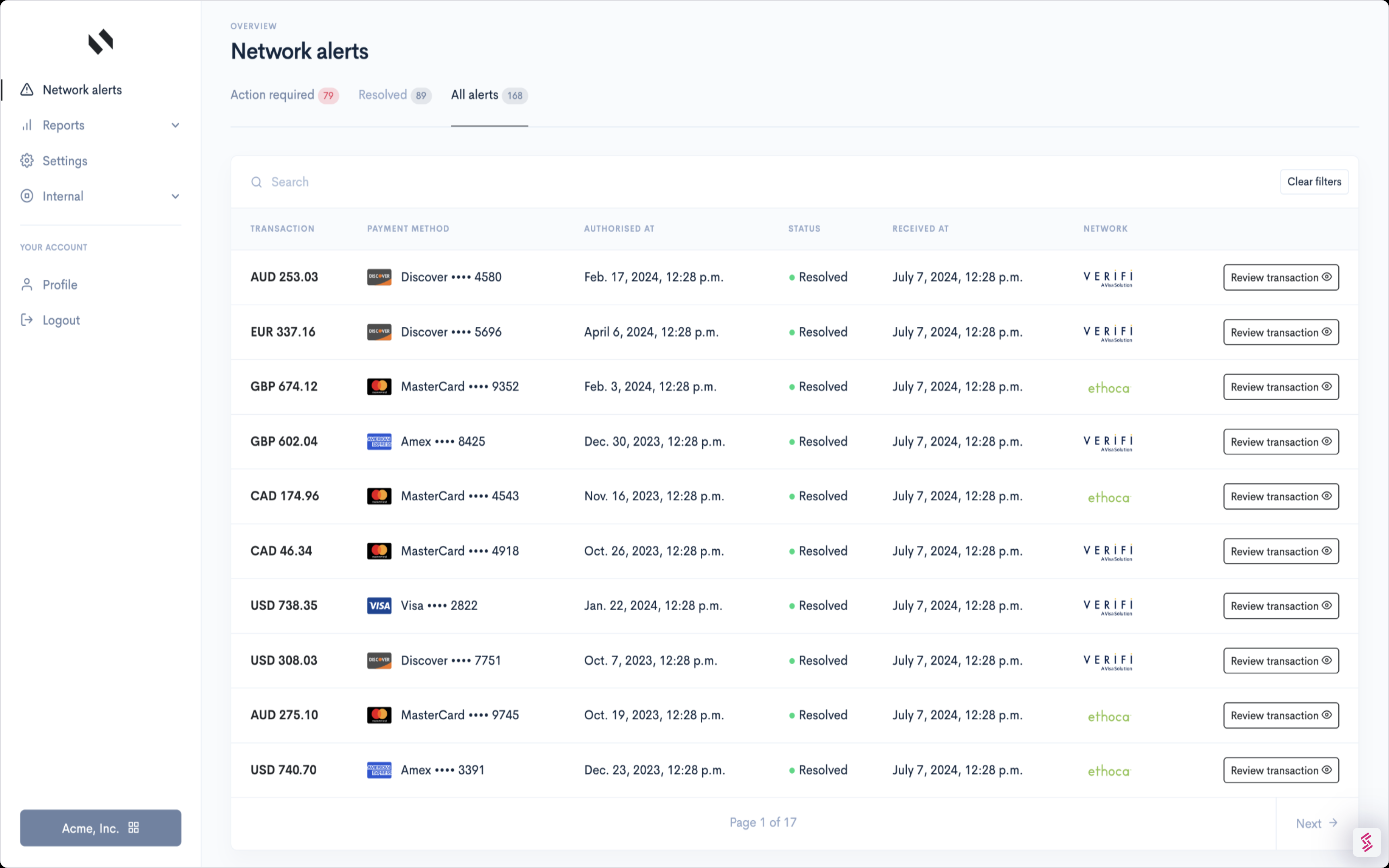 screenshot of ChargebackStop