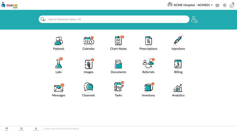 screenshot of CharmHealth