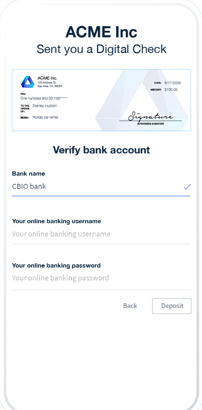 screenshot of Checkbook