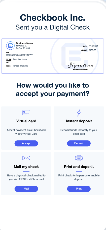 screenshot of Checkbook