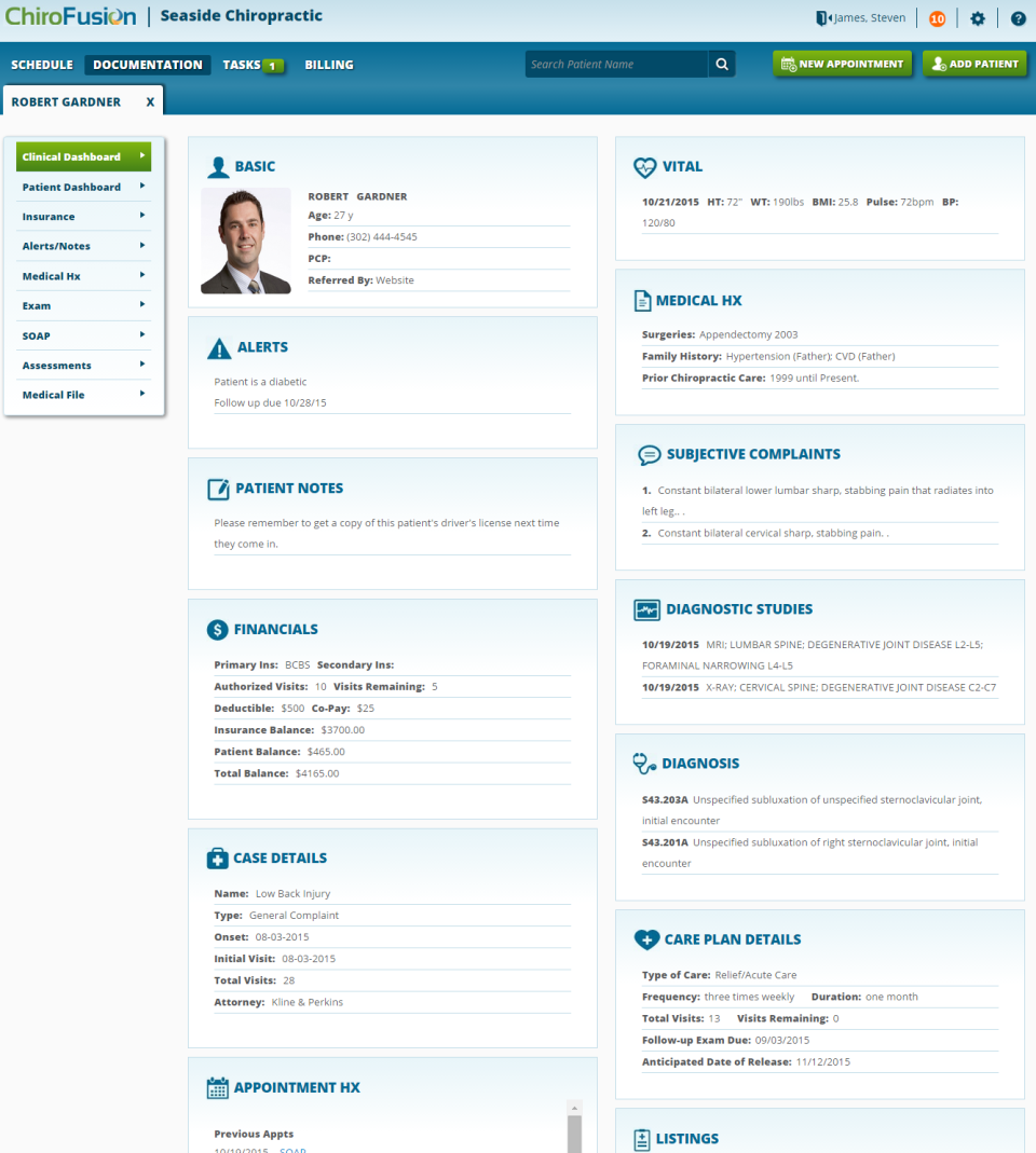 screenshot of ChiroFusion