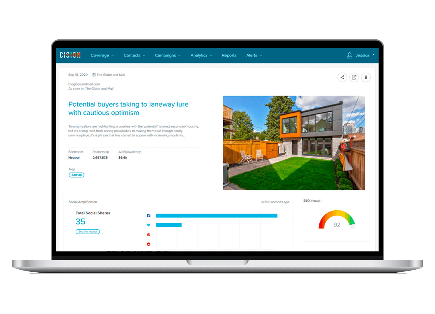 screenshot of Cision