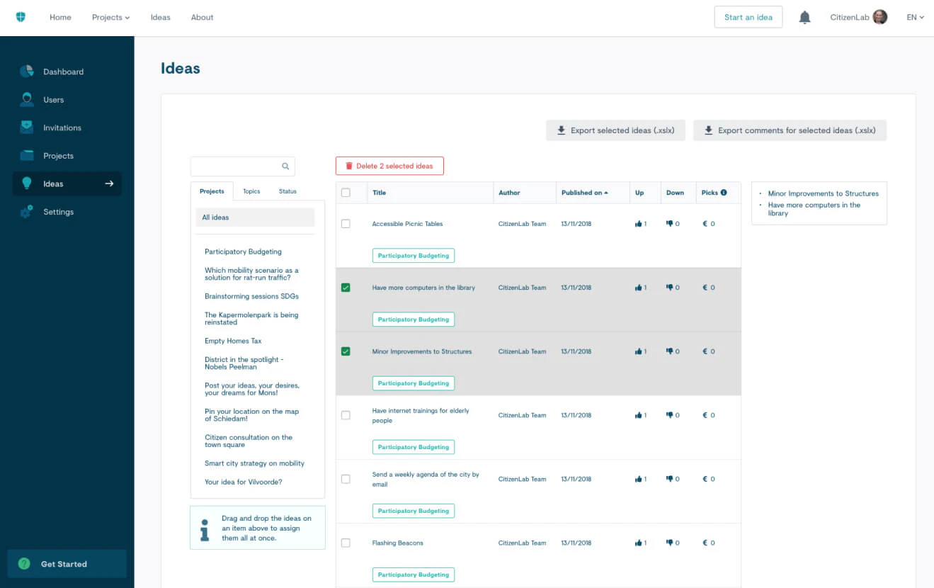 screenshot of CitizenLab