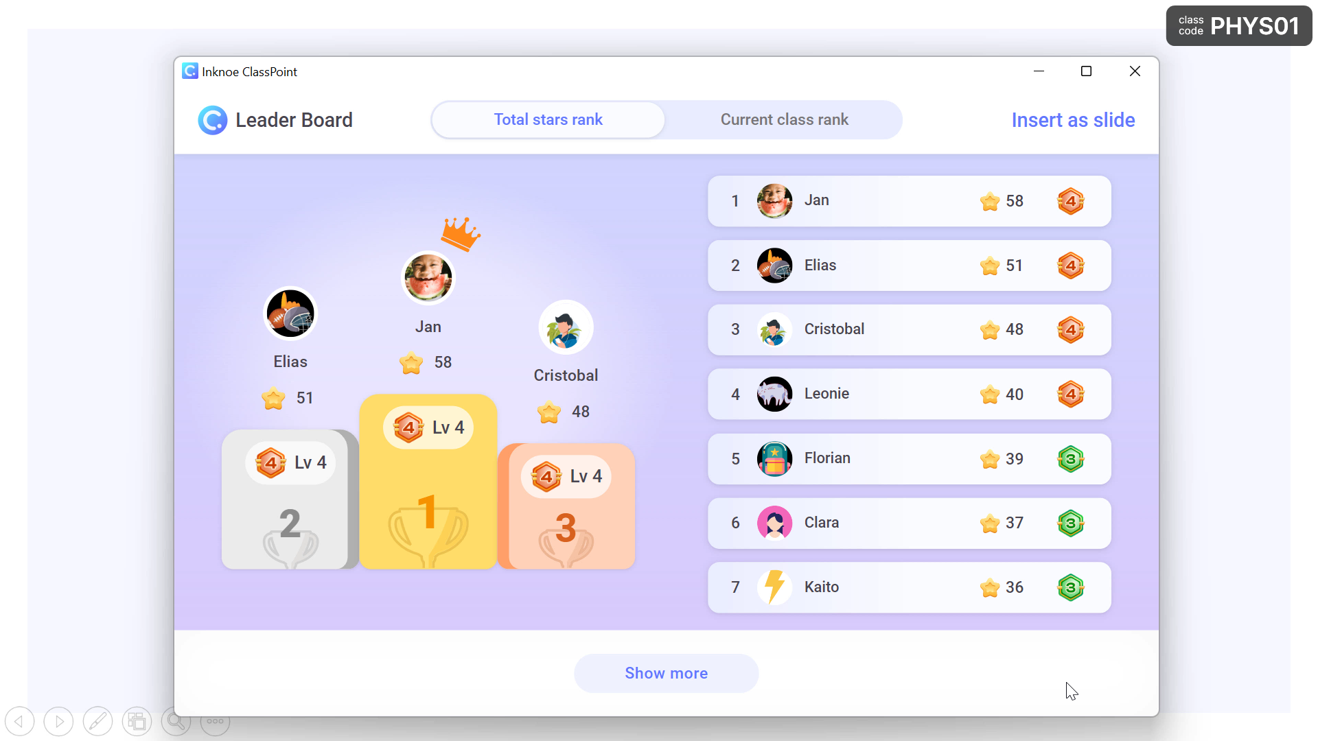 screenshot of ClassPoint