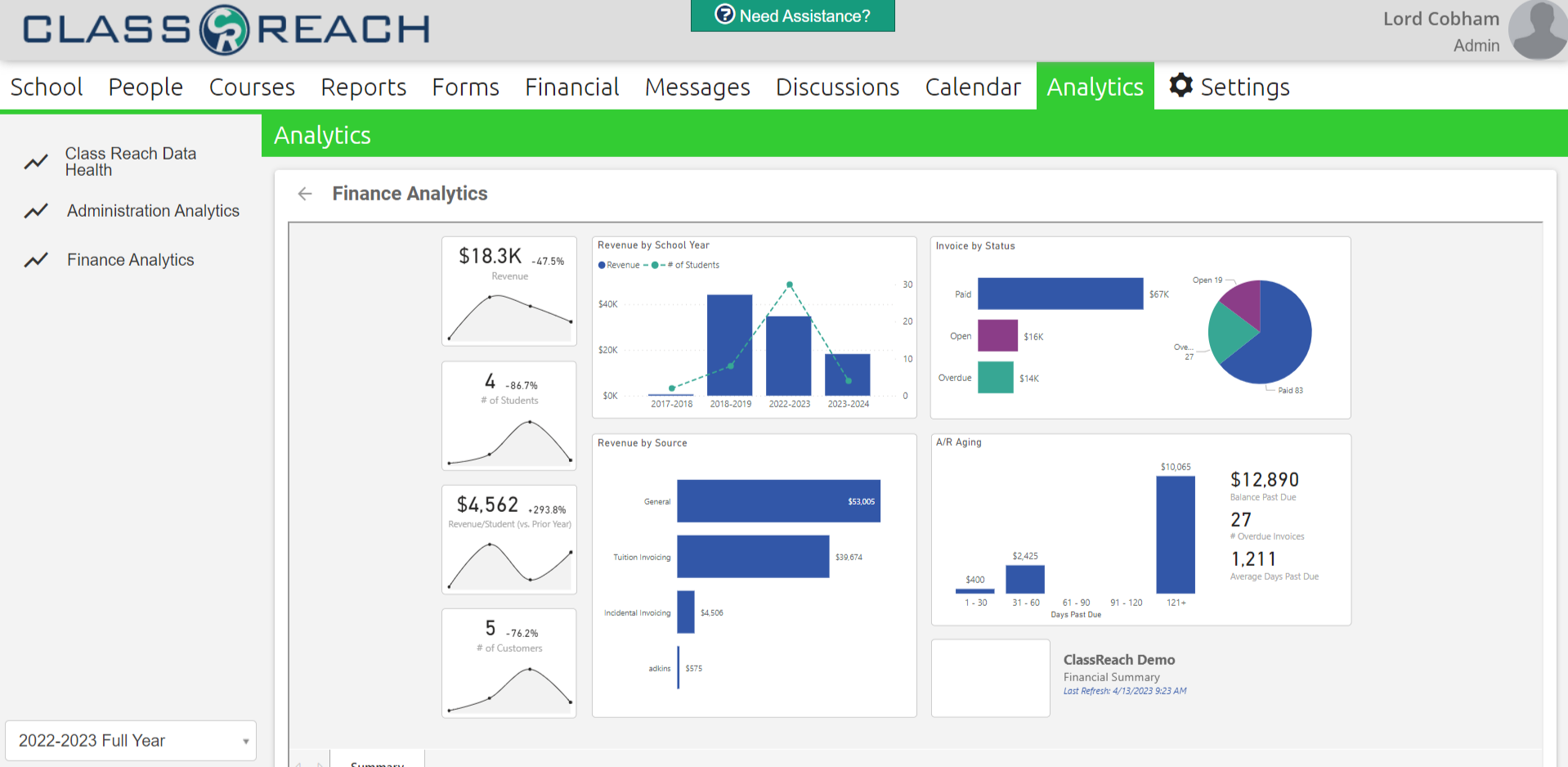 screenshot of ClassReach
