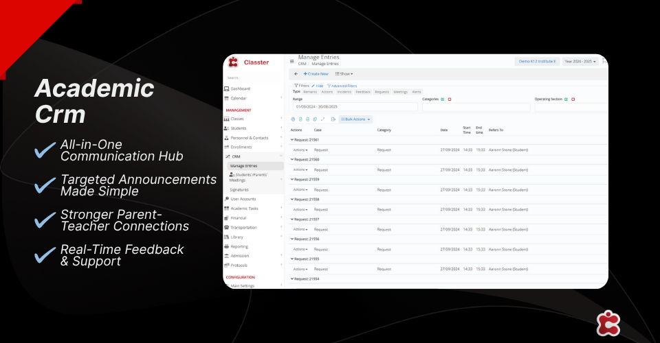 screenshot of Classter